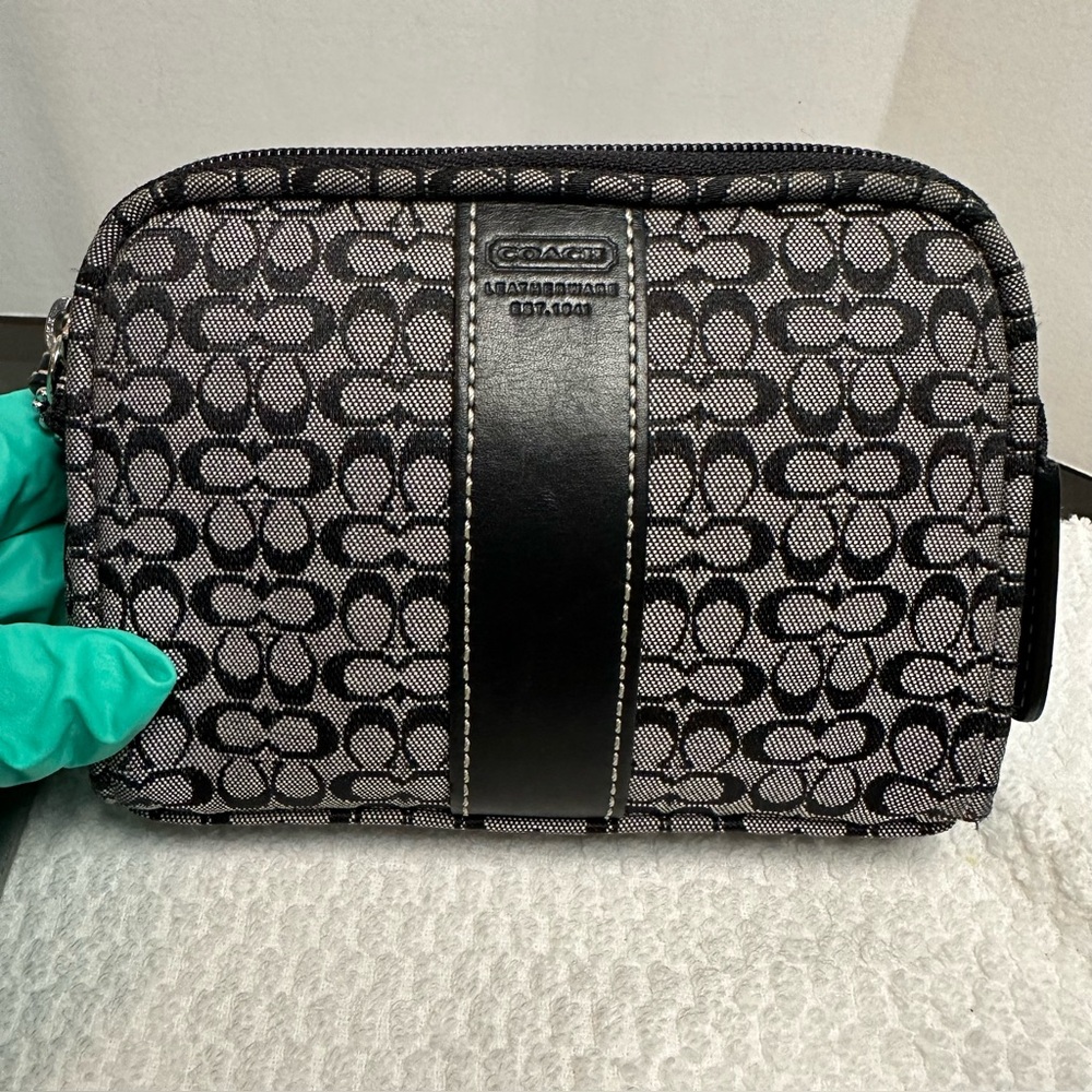 Coach Monogram Black and Gray Toiletry Bag